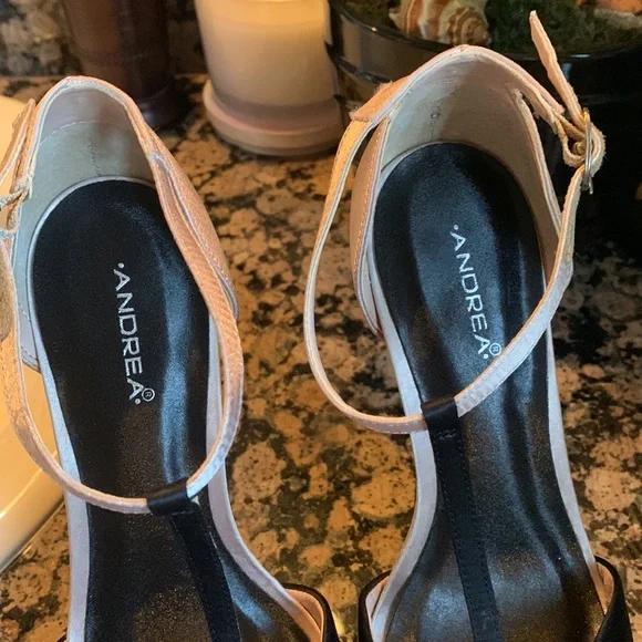 Andrea high heels size 6 old pink & black - Picture 8 of 10